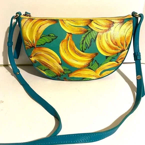 Handmade painted multicolor leather crossbody bag - Picture 12 of 12